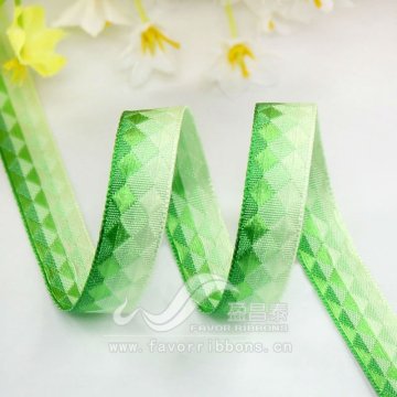 3/8" Green Jacquard Ribbon