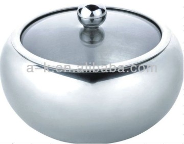 Stainless steel milk and sugar jar with spoon