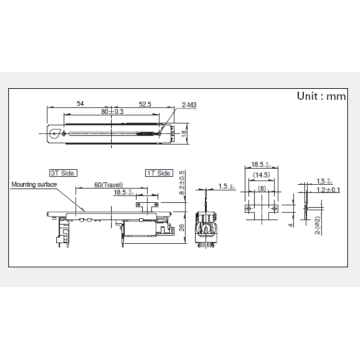 RS60N11M-serie schuifpotentiometer