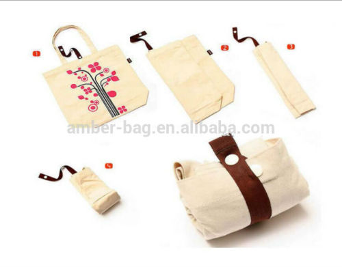 Eco-friendly foldable cotton shopping bag, tote bag ABF-03
