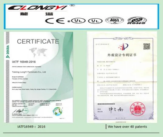 This section describes the certification of copper tube terminals This section describes the certification of copper tube terminals