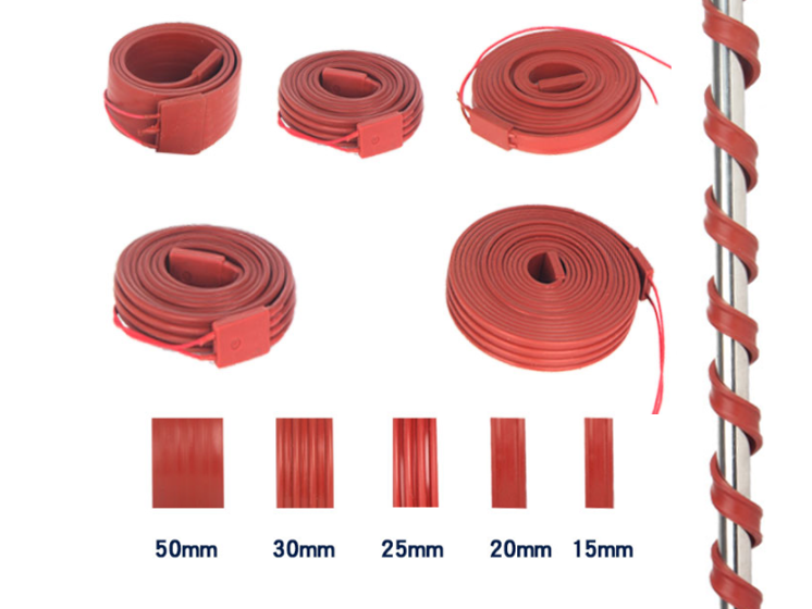 220v 50w silicone rubber pipe flexible strip heater for tube warming