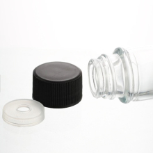 Plastic cap and reducer for glass sauce botle