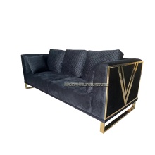 Classic Velvet Patchwork Chesterfield Sofa Set for Luxurious Villa and Apartment Interiors