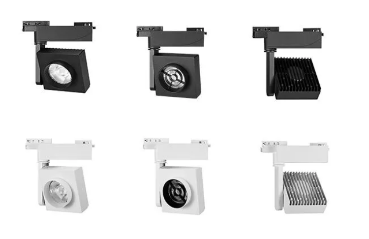 Rubik Series ETL Cob 30W Black White Slim 3 Wires 4 Wires 6 Wires Dali Lights Adjustable Led Track Light Square Spotlight