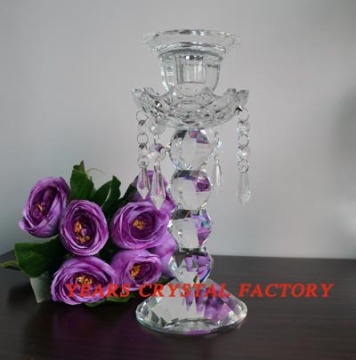 crystal candle holder with hanging chains for wedding home decoration