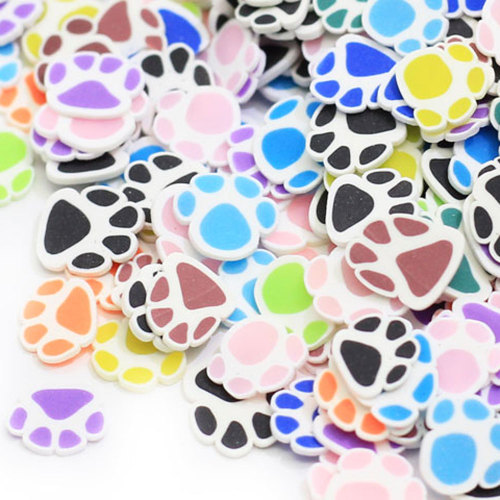 Colore misto Cartone animato Orso Artiglio Fetta Fetta di argilla polimerica Fango Argilla Slime Riempimento Impronta animale per nail art Decorazione fai da te