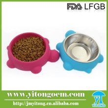 Practical turtle shaped dog products silicone pet bowl