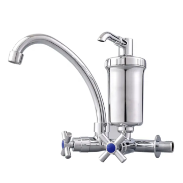 ABS Plastik Dinding Dipasang Double Spout Water Purifier Kicthen Faucet Amerika Selatan Brasil