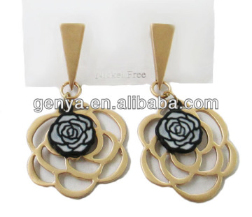 Dual Flower Earrings ,Dangle Earrings