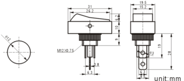 ASW-20D-2-1 automotive switch