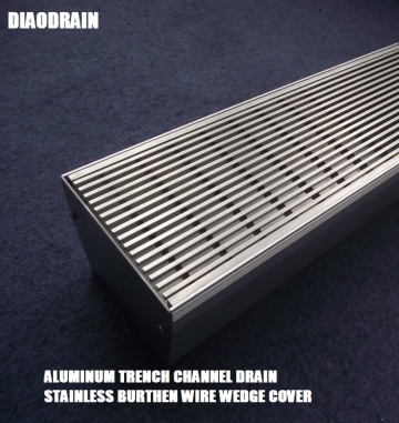 Aluminum trench drain for swimming pool