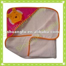 custom 100% cotton baby blankets with embroidered cartoon pattern