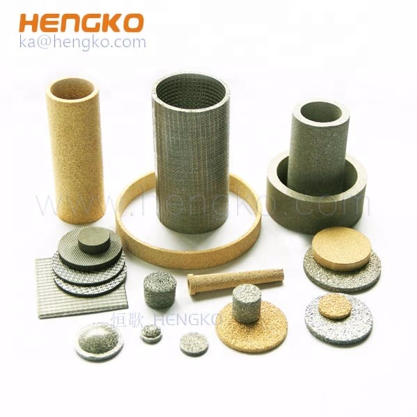 Sintered micron bronze copper powder filter for liquid and gas filtration