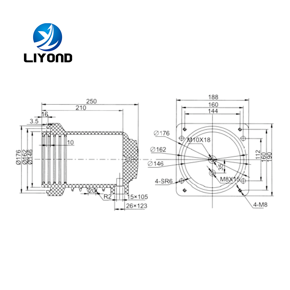 LY103 12kV Epoxy Resin high voltage electrical contact box for KYN28 metal-clad switchgear