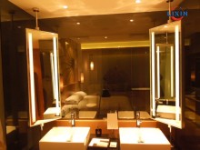 Power heat mirror hotel bath mirror anti-corrosion mirror with touch switch