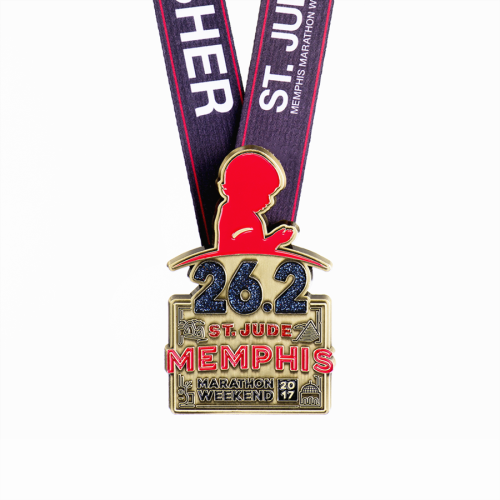 Custom glitter enamel marathon weekend medal