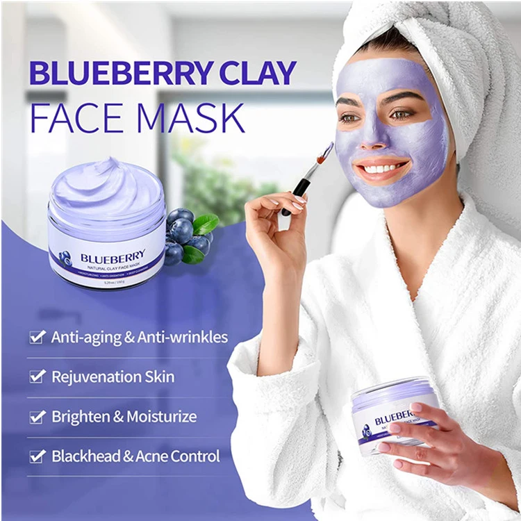 Custom Natural Blueberry Clay Face Mask with Kaolin & Bentonite