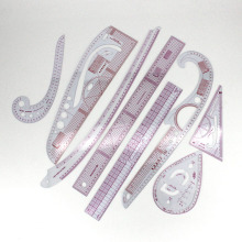 8-Piece Set: Comprehensive Ruler Kit for Garment Printing and Cutting
