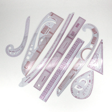 8-Piece Set: Comprehensive Ruler Kit for Garment Printing and Cutting