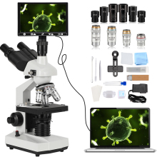High Precision LED Specimen Slide Trinocular Biological Microscope for Laboratory Education