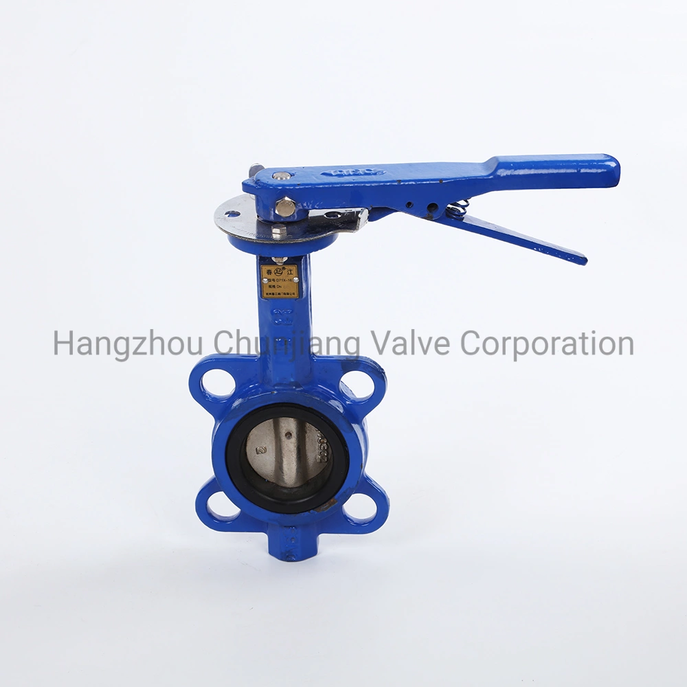 Hot Sale Industrial Ductile Iron Manual Wafer Butterfly Valve DN65