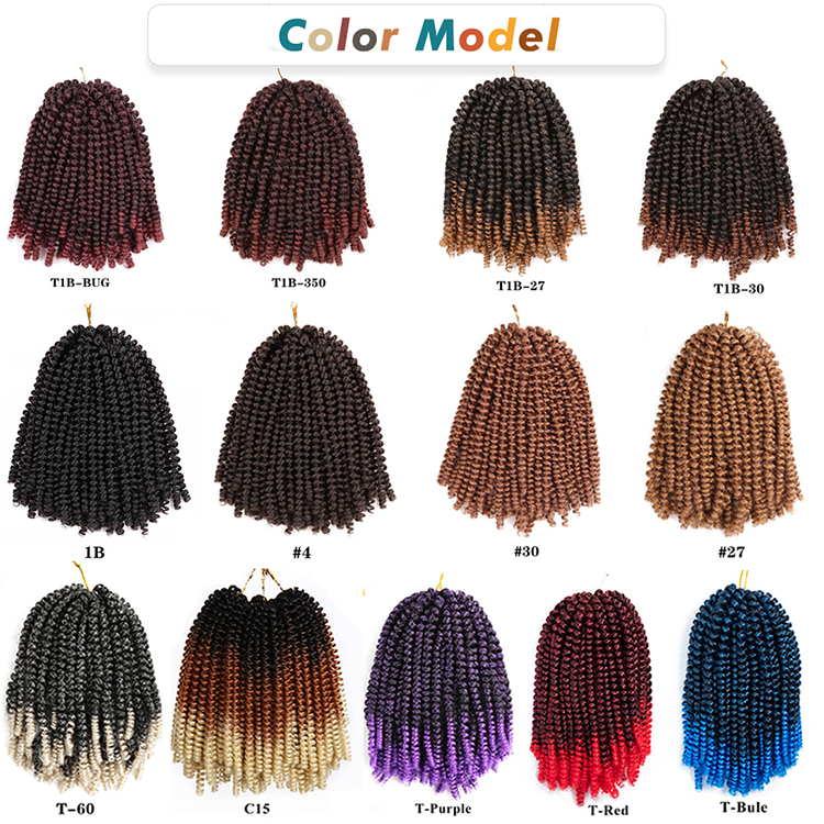 Good Quality 8inch braiding hair curly braid bob red bulk color unstreched extension ombre bomb braids crochet spring twist hair