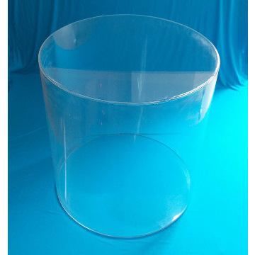 Clear acrylic showcase cylindrical shape