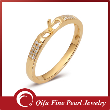 14K yellow solid gold southsea tahiti pearl ring mounting