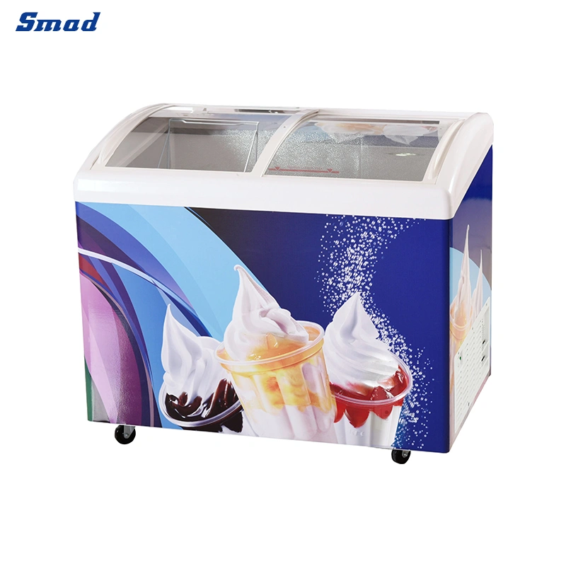 Small Ice Cream Freezer Glass Door Display Freezer