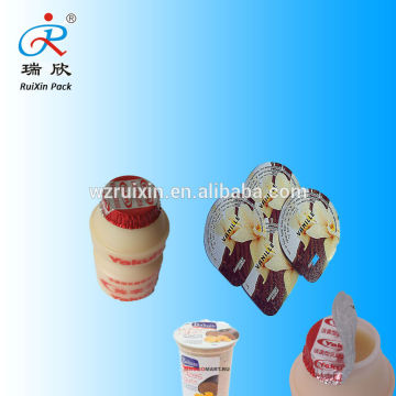 esay open embossing Aluminum Foil heat seal for yogurt/ milk bottle