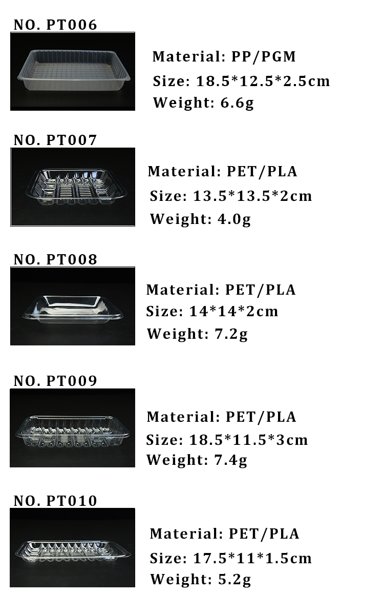 Wholesale transparent pla food blister tray