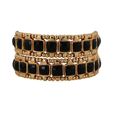 Designer with black rhinestone gold plated bangle models
