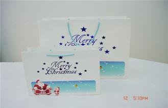 Hot Stamping Blue matt Holiday Paper Bags For Chrismas , Sm