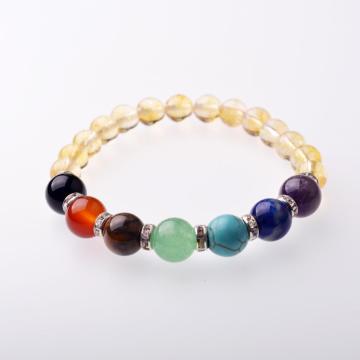 8mm Restful Healing Bracelet Topaz Beaded Charm