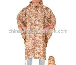 military poncho desert digital camo rain poncho