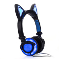 Auriculares Auriculares con oreja de gato Auriculares LED recargables y plegables