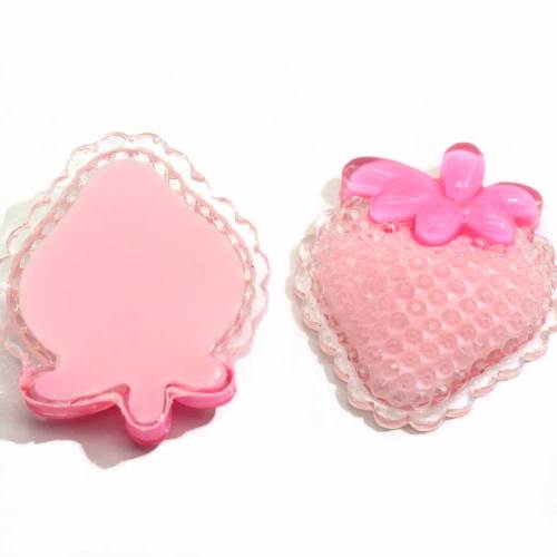 Dos plat fraise cerise Mini Cabochon 100 pièces / sac accessoires de vêtements pour filles perles artisanales à la main entretoise