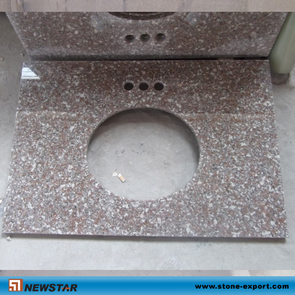 G648 Pink Rose Granite Vanity Tops