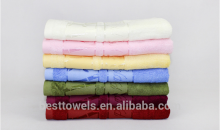 Hot selling solid color jacquard terry bamboo fiber towel
