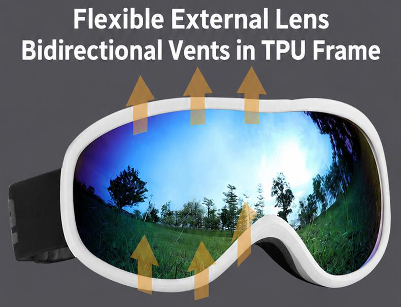 Wide View Dual-Layer Anti-Fog Ski Goggles-Bidirectional Vents Wide View Dual-Layer Anti-Fog Ski Goggles-Bidirectional Vents