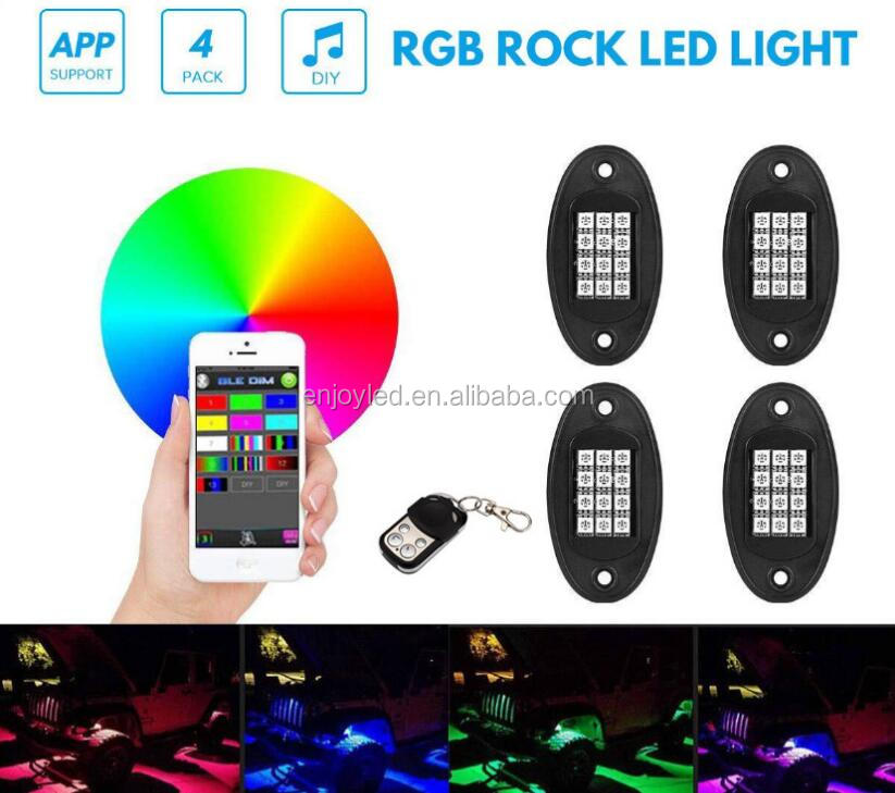 Factory One for eight led car atmosphere lamp waterproof IP68 BT APP remote control music car chassis lamp