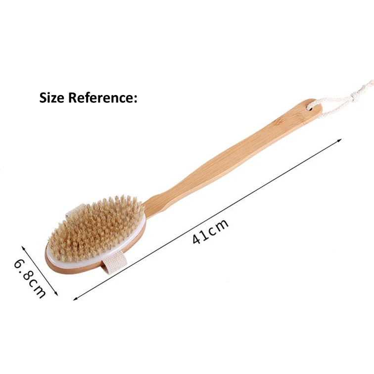 Wooden Handle Long Bath Body Brush for Back