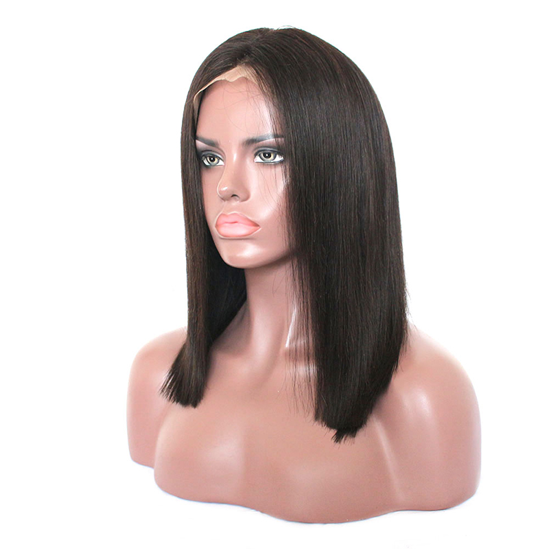 factory price the beautiful straight bob, 4*4 lace closure bob wig,virgn brazilian frontal  human hair wigs