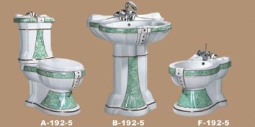 decorated toilet ceramic three sets