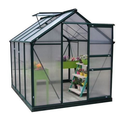 Outdoor greenhouse with polycarbonate for plant protection