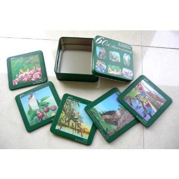 Square tin coasters