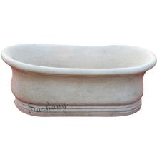 Cheap price custom freestanding bath tub natural stone solid marble/travertine bathtub