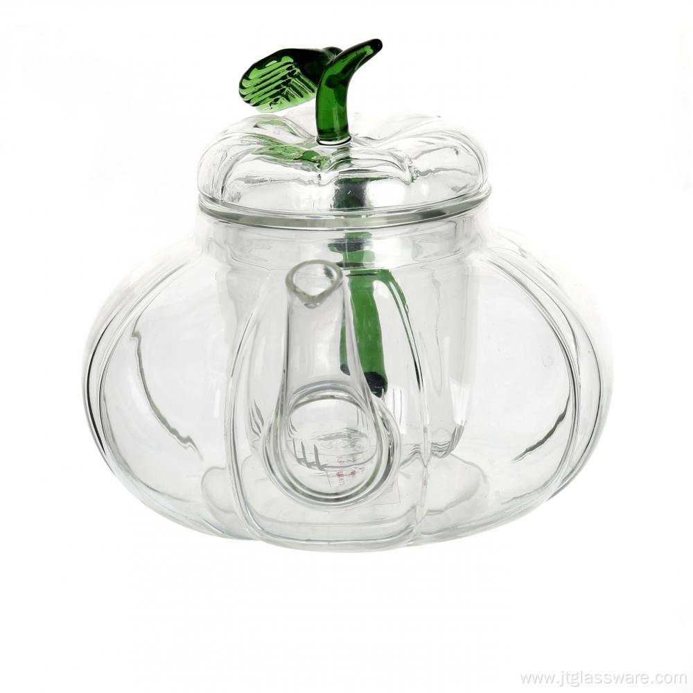 700ml Pumpkin Shape Glass Teapot with Infuser