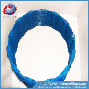 Anping factory CBT-65 pvc coated razor berbed wire for sale